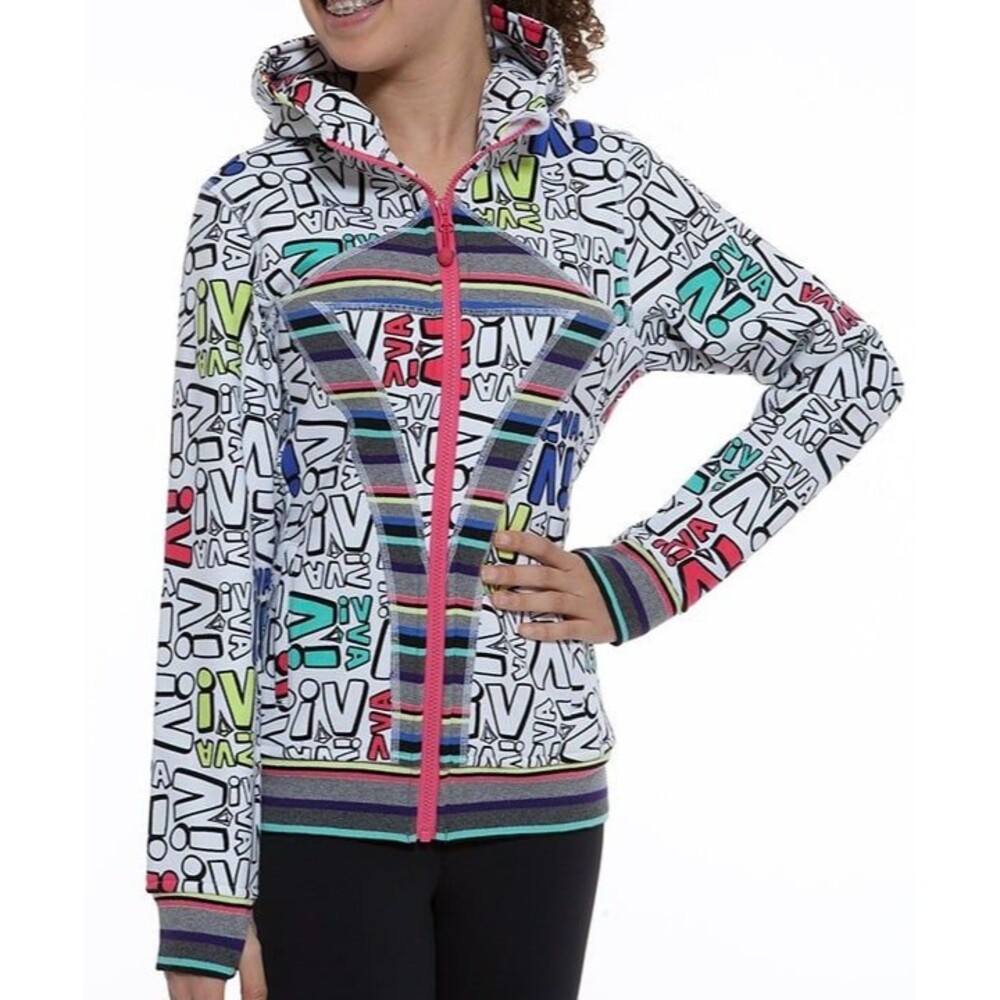 Ivivva by Lululemon Neon Graffiti Hoodie Size 10